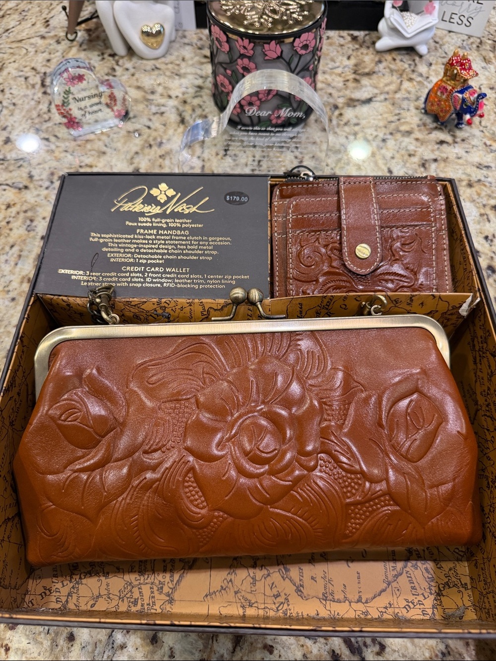 NWT Patricia Nash Embossed Leather
Handbag with Kisslock and Wallet - Picture 1 of 12